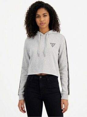 GUESS Gray Hoodie with Logo Sleeve